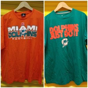 Two Miami Dolphins Tshirts